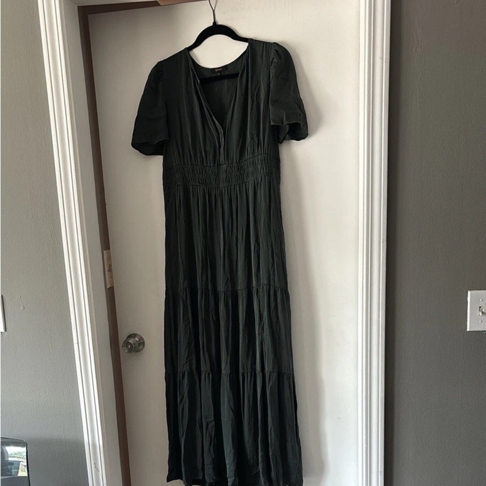 Quince Dark Green Mini Dress